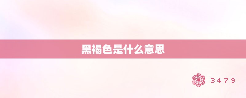 黑褐色是什么意思